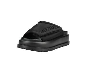 Pantolette BUFFALO "Buffalo Pantoletten Textil", Damen, Gr. 38, schwarz, Textil, Schuhe Pantolette (79186569-38) schwarz