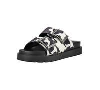 Pantolette BUFFALO "Buffalo Pantoletten Textil", Damen, Gr. 39, schwarz, weiß, Textil, Schuhe Pantolette (65609446-39) schwarz, weiß