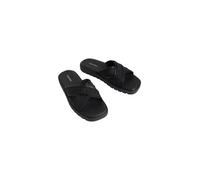 Pantolette CALVIN KLEIN "SQ MOLDED SANDAL XCROSS WB", Herren, Gr. 42, schwarz, Lederimitat, Textil, unifarben, Basic, Schuhe Pantolette, Strandschuh, Sommerschuh, Badepantolette, Flat mit Logoschriftz