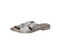 Pantolette CAPRICE "Caprice Pantoletten Leder", Damen, Gr. 40, silber (metallic silber), Leder, Schuhe Pantolette (92278844-40) metallic silber