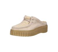 Pantolette CLARKS "Clarks Pantoletten Leder", Damen, Gr. 39,5, beige (sand), Leder, Schuhe Pantolette (90931634-39,5) sand