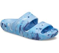 Pantolette CROCS "Classic Marbled Sandal", Damen, Gr. 39, blau (hellblau), Croslite™, Schuhe Pantolette, mit Tieffußbett (14266418-39) hellblau