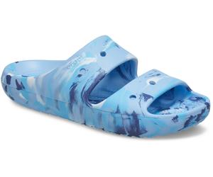 Pantolette CROCS "Classic Marbled Sandal", Damen, Gr. 39, blau (hellblau), Croslite™, Schuhe Pantolette, mit Tieffußbett (14266418-39)