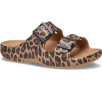 Pantolette CROCS "Saturday Animal Sandal W", Damen, Gr. 38, braun (sepia, leopard), Croslite™, Schuhe Pantolette, Sommerschuh, Hausschuh, Strandschuh im Animal-Print (31228867-38) sepia, leopard