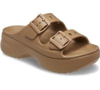 Pantolette CROCS "Saturday Platform Sandal", Damen, Gr. 42, braun (sephia), Croslite™, unifarben, Schuhe Pantolette, Sommerschuh, Strandschuh, Gartenschuh zum Schlupfen (46477629-42) sephia