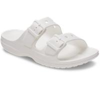 Pantolette CROCS "Saturday Sandal", Damen, Gr. 41, weiß, Croslite™, unifarben, Schuhe Pantolette, Sommerschuh, Strandschuh, Badeschuh mit Fußbett aus Croslite™-Schaum (88428046-41) weiß
