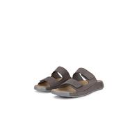 Pantolette ECCO "Cozmo M", Herren, Gr. 44, grau, Nubukleder, Schuhe Pantolette, Sommerschuh, Schlappen, Klettschuh mit dezenten Ziernähten (91140315-44) grau