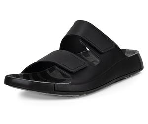 Pantolette ECCO "Cozmo M", Herren, Gr. 50, schwarz, Leder, Schuhe Pantolette, Sommerschuh, Schlappen, Klettschuh, mit FLUIDFORM™ Konstruktion (56912653-50) schwarz