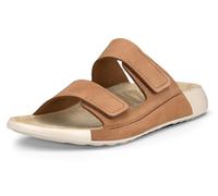 Pantolette ECCO "COZMO W", Damen, Gr. 37, braun, Nubukleder, Schuhe Pantolette, Sommerschuh, Schlappen mit zwei Klettverschlussriemen (99341145-37) braun