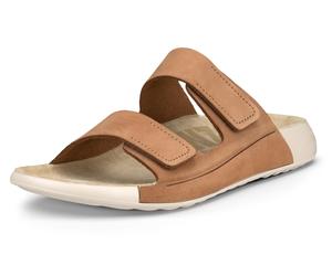 Pantolette ECCO "COZMO W", Damen, Gr. 42, braun, Nubukleder, Schuhe Pantolette, Sommerschuh, Schlappen mit zwei Klettverschlussriemen (99341145-42) braun