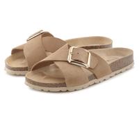 Pantolette ELBSAND, Damen, Gr. 42, beige, Obermaterial: 100% Rindsleder. Decksohle: 100% Rindsleder. Laufsohle: 100% Synthetik, unifarben, modisch, Schuhe, Mule, Sandale, offener Schuh, hochwertiges L