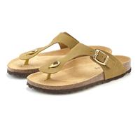 Pantolette ELBSAND "Mule, Sandale, offener Schuh", Damen, Gr. 37, grün (khaki), Obermaterial: 100% Rindsleder. Decksohle: 100% Rindsleder. Laufsohle: 100% Synthetik, unifarben, modisch, Schuhe Zehentr