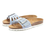 Pantolette ELBSAND "Sandale, Mule, offener Schuh, Sommerschuh, Lederpantolette", Damen, Gr. 44, blau (hellblau), Obermaterial: 100% Rindsleder. Decksohle: 100% Rindsleder. Laufsohle: 100% Synthetik, u