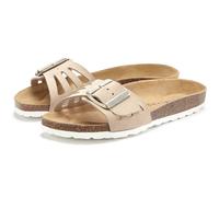Pantolette ELBSAND "Sandale, Mule, offener Schuh, Sommerschuhe, Lederpantolette", Damen, Gr. 39, beige, Obermaterial: 100% Rindsleder. Decksohle: 100% Rindsleder. Laufsohle: 100% Synthetik, unifarben,