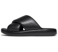 Pantolette FITFLOP "iQUSHION D-LUXE", Damen, Gr. 38, schwarz, Schafsleder, Schuhe Pantolette, Flats, Sommerschuh mit gepolsterter Innensohle (77789751-38)