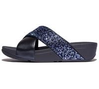 Fitflop Lulu Crystal-Mix Metallic Cross Slides Blauw - Größe 37