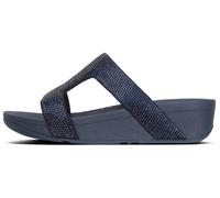 Pantolette FITFLOP "MARLI", Damen, Gr. 36, blau (dunkelblau), Textil, Glitzer, Schuhe Pantolette, Sommerschuh, Strandschuh, Sandale, Flats mit Glitzer-Details (37697569-36)