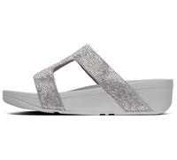 Pantolette FITFLOP "MARLI", Damen, Gr. 40, silber (silberfarben), Textil, Glitzer, Schuhe Pantolette, Sommerschuh, Strandschuh, Sandale, Flats mit Glitzer-Details (65875128-40)