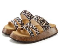 Pantolette FRENCH CONNECTION "Mule, Sandale, offener Schuh, Sommerschuhe", Damen, Gr. 38, braun (leo), Obermaterial: 100% Textilmaterial. Decksohle: 100% Rindsleder. Futter: 100% Textilmaterial. Laufs