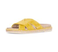 Pantolette GABOR, Herren, Gr. 38, dunkelgelb, Ziegenveloursleder, unifarben, Schuhe Pantolette, Plateau, Sommerschuh, Schlupfschuh in modischer Optik (75102211-38) dunkelgelb