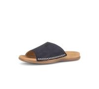 Pantolette GABOR, Damen, Gr. 39, dunkelblau, Nubukleder, Basic, Schuhe Pantolette, Sommerschuh, Schlüpfschuh mit Kontrastnähten (42553431-39) dunkelblau
