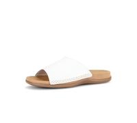 Pantolette GABOR, Damen, Gr. 39, weiß, Leder, Basic, Schuhe Pantolette, Sommerschuh, Schlüpfschuh mit Kontrastnähten (51432269-39) weiß