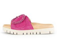 Pantolette GABOR, Damen, Gr. 41, pink, Ziegenveloursleder, modisch, Schuhe, Plateau, Sommerschuh, Schlappen mit Zierperlen an der Zierschnalle (74862933-41) pink