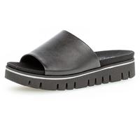 Pantolette GABOR, Damen, Gr. 41, schwarz, Nappaleder, Schuhe Pantolette, Plateau, Sommerschuh, Schlappen in Komfortschuhweite G (=weit) (13826314-41) schwarz