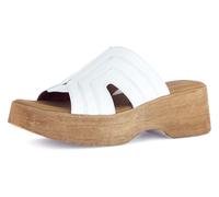 Pantolette GABOR, Damen, Gr. 41, weiß, Kalbsleder, unifarben, Schuhe Pantolette, Keilabsatz, Sommerschuh, Best Fitting für eine komfortable Passform (77592411-41) weiß