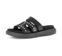 Pantolette GABOR, Damen, Gr. 42, schwarz, Nappaleder, unifarben, Schuhe Pantolette, Plateau, Sommerschuh, Schlupfschuh mit glänzenden Nieten besetzt (17067023-42) schwarz