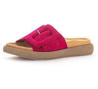 Pantolette GABOR, Damen, Gr. 43, pink, Ziegenveloursleder, unifarben, Schuhe Pantolette, Plateau, Sommerschuh, Schlappen mit großer Zierschnalle (62210228-43) pink