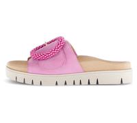 Pantolette GABOR, Damen, Gr. 43, rosa (rosé), Ziegenveloursleder, Schuhe Pantolette, Plateau, Sommerschuh, Schlappen mit Zierperlen an der Zierschnalle (63943730-43) rosé