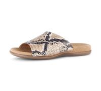 Pantolette GABOR, Damen, Gr. 43, sand, schwarz, Kalbsleder, Schuhe Pantolette, Sommerschuh, Schlupfschuh, Bequemschuh in Schlangenoptik (59997937-43) sand, schwarz
