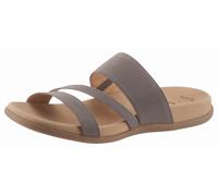 Pantolette GABOR, Damen, Gr. 44 (9,5), grau (taupe), Textil, unifarben, Schuhe Pantolette, Keilabsatz, Sommerschuh, Schlappen mit atmungsaktivem Lederfutter, Topseller (77533325-44) taupe