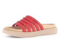 Pantolette GABOR, Damen, Gr. 44, rot, Textil, Schuhe Pantolette, Plateau, Sommerschuh, Schlappen in funkelnder Optik (37882143-44)