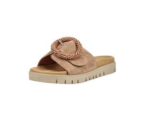 Pantolette GABOR "Gabor Pantoletten Leder", Damen, Gr. 39, beige (sand), Leder, Schuhe Pantolette (91612020-39) sand