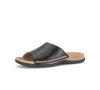 Pantolette GABOR, Damen, Gr. 36, schwarz, Kalbsleder, Basic, Schuhe Pantolette, Sommerschuh, Schlüpfschuh mit Kontrastnähten (69551423-36) schwarz