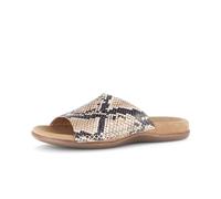 Pantolette GABOR, Damen, Gr. 41, sand, schwarz, Kalbsleder, Schuhe Pantolette, Sommerschuh, Schlupfschuh, Bequemschuh in Schlangenoptik (59997937-41) sand, schwarz