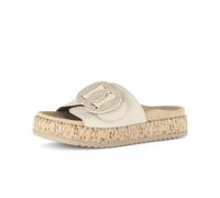 Pantolette GABOR "Pantolette Materialmix Leder", Damen, Gr. 41, beige, Schuhe Pantolette (65681138-41) beige