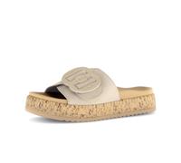 Pantolette GABOR "Pantolette Materialmix Leder/Lederimitat", Damen, Gr. 41, beige, Schuhe Pantolette (85713154-41) beige