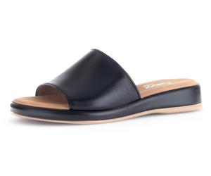 Pantolette GABOR "RHODOS", Damen, Gr. 35, schwarz, Kalbsleder, unifarben, Schuhe Pantolette, Sommerschuh, Komfortschuh, kleiner Stretcheinsatz, Weite G (=weit), Topseller (52044309-35)