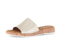 Pantolette GABOR "RHODOS", Damen, Gr. 38, champagner, Ziegenleder, metallic, Schuhe Pantolette, Sommerschuh, Komfortschuh, kleiner Stretcheinsatz, Weite G (=weit) (37227202-38) champagner