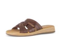 Pantolette GABOR "Rhodos", Damen, Gr. 39, nussbraun, Glattleder, Schuhe Pantolette, Plateau, Schlupfschuh, Sommerschuh mit Ziernähten, G-Weite (63430144-39) nussbraun