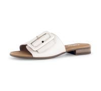 Pantolette GABOR "Rhodos", Damen, Gr. 40, creme, Glattleder, unifarben, Schuhe Pantolette, Blockabsatz, Sommerschuh, Schupfschuh in Weite G (= weit) (58734033-40) creme