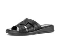 Pantolette GABOR "Rhodos", Herren, Gr. 40, schwarz, Glattleder, Schuhe Pantolette, Platau, Schlupfschuh, Sommerschuh mit Ziernähten, G-Weite (89292048-40) schwarz