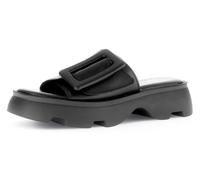 Pantolette GABOR "YORK", Damen, Gr. 38, schwarz, Kalbsleder, unifarben, Schuhe Pantolette, Plateau, Sommerschuh, Komfortschuh, auffällige Zierschnalle, G-Weite (93490535-38) schwarz
