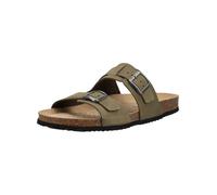 Pantolette GEOX "Geox Pantoletten Nubukleder", Herren, Gr. 43, braun (military), Nubukleder, Schuhe Pantolette (35830154-43) military