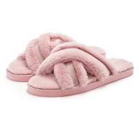 Pantolette "Hausschuh, Pantoffel, Mule, offener Schuh", Damen, Gr. 38, rosa (rosé), Obermaterial: 100% Textilmaterial. Decksohle: 100% Textilmaterial. Futter: 100% Textilmaterial. Laufsohle: 100% Synt