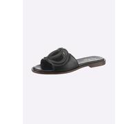 Pantolette HEINE, Damen, Gr. 37, schwarz, Glattleder, Leder, Rindsleder, Schuhe Pantolette (92341137-37) schwarz