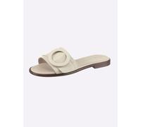 Pantolette HEINE, Damen, Gr. 38, creme, Glattleder, Leder, Rindsleder, Schuhe Pantolette (43297119-38) creme